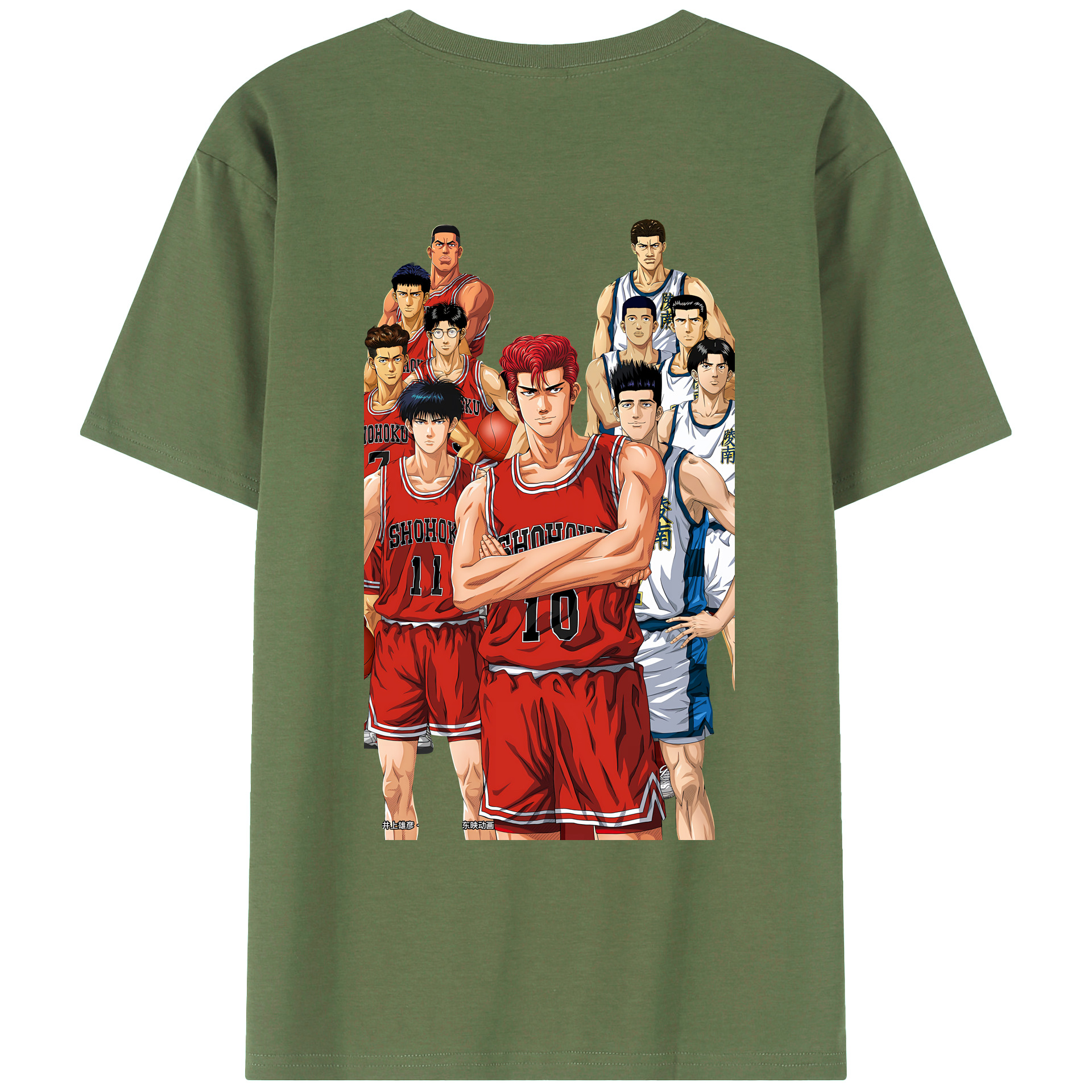（画像用） SLAM DUNK／スラムダンク 綿100％ メンズ半袖Tシャツ（バックプリント） 通気性